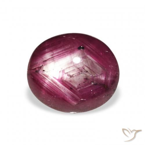 3.82캐럿 천연 Medium Dark-Purple 스타루비, 타원형, 불투명체