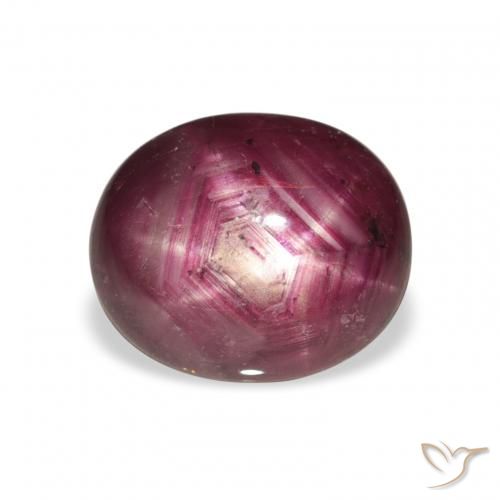 5.69ct 자연스러운 Medium Dark-Purple 스타루비, 타원형, 불투명체