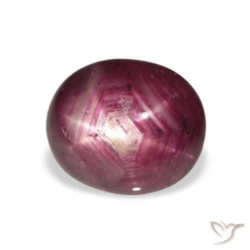 5.69캐럿 천연 Medium Dark-Purple 스타루비, 타원형, 불투명체