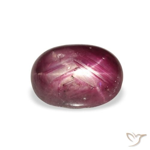 4.27ct 자연스러운 Medium Dark Reddish-Purple 스타루비, 타원형, 불투명체