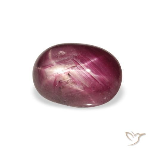 4.27캐럿 천연 Medium Dark Reddish-Purple 스타루비, 타원형, 불투명체
