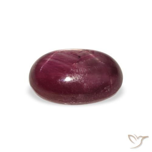 4.27캐럿 천연 Medium Dark Reddish-Purple 스타루비, 타원형, 불투명체