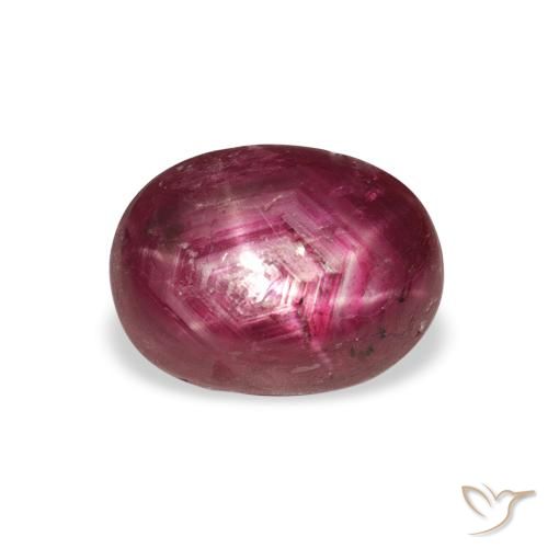 4.26ct 자연스러운 Medium Dark Reddish-Purple 스타루비, 타원형, 불투명체