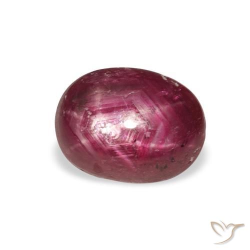 4.26캐럿 천연 Medium Dark Reddish-Purple 스타루비, 타원형, 불투명체