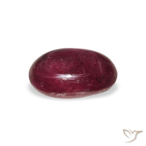 4.26캐럿 천연 Medium Dark Reddish-Purple 스타루비, 타원형, 불투명체