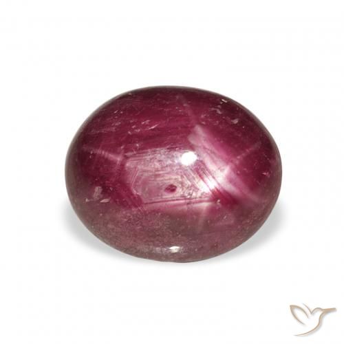 6.70캐럿 천연 Medium Dark Reddish-Purple 스타루비, 타원형, 불투명체