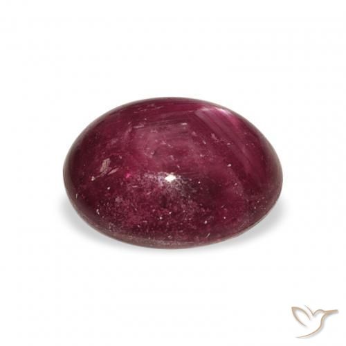 6.70캐럿 천연 Medium Dark Reddish-Purple 스타루비, 타원형, 불투명체