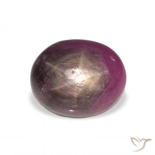 9.04ct 자연스러운 적자색 스타루비, 타원형, 불투명체