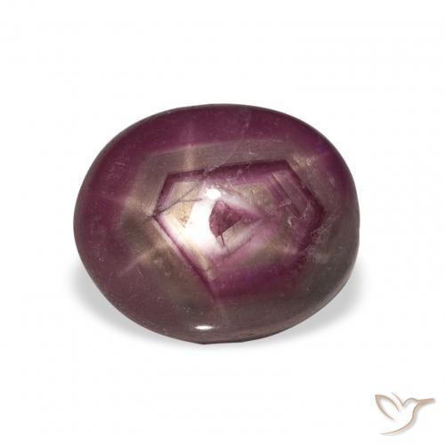 6.42ct 자연스러운 딥 레드 스타루비, 타원형, 불투명체