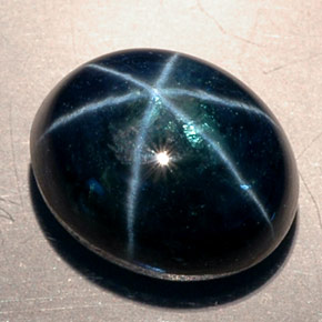 11.53캐럿 천연 블루 스타 사파이어, 타원형 컷, 12.6×10.2 mm, 투명한