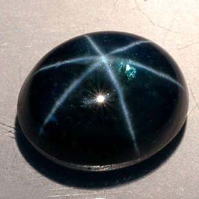11.53캐럿 천연 블루 스타 사파이어, 타원형 컷, 12.6×10.2 mm, 투명한