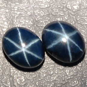 캐럿 천연 블루 스타 사파이어 보석, 타원형 컷, 7.5×5.7 mm, 투명한