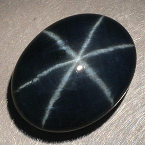 14.60캐럿 천연 블루 스타 사파이어, 타원형 컷, 16.5×12.8 mm, 불투명체