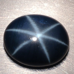 3.80캐럿 천연 블루 스타 사파이어, 타원형 컷, 10.2×8.2 mm, 불투명체