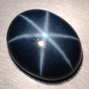 3.80캐럿 천연 블루 스타 사파이어, 타원형 컷, 10.2×8.2 mm, 불투명체