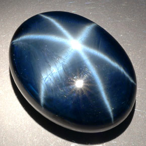 81.27캐럿 천연 블루 스타 사파이어, 타원형 컷, 26.7×19.8 mm, 불투명체