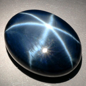 81.27캐럿 천연 블루 스타 사파이어, 타원형 컷, 26.7×19.8 mm, 불투명체