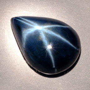 9.60캐럿 천연 블루 스타 사파이어, 배 모양, 15.5×11 mm, 불투명체