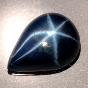 9.60캐럿 천연 블루 스타 사파이어, 배 모양, 15.5×11 mm, 불투명체