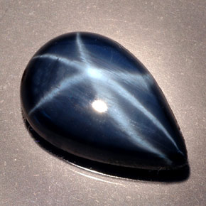 9.76캐럿 천연 블루 스타 사파이어, 배 모양, 16.2×10.5 mm, 불투명체