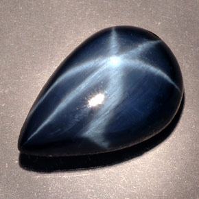 9.76캐럿 천연 블루 스타 사파이어, 배 모양, 16.2×10.5 mm, 불투명체