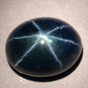 12.02캐럿 천연 파란색 스타 사파이어, 타원형 컷, 투명한