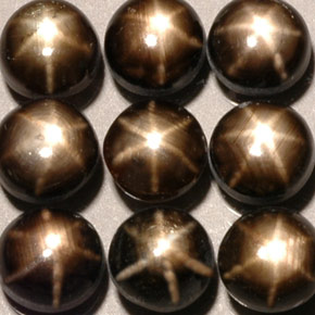 캐럿 천연 검정색 스타 사파이어 보석, 라운드 컷, 4.90 mm, 불투명체