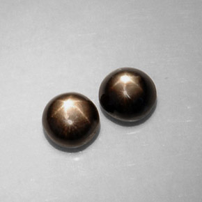 캐럿 천연 검정색 스타 사파이어 보석, 라운드 컷, 5.08 mm, 불투명체