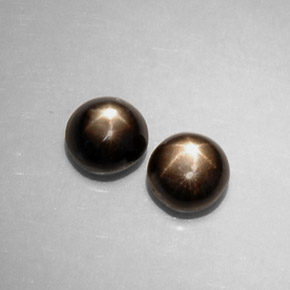 캐럿 천연 검정색 스타 사파이어 보석, 라운드 컷, 5.08 mm, 불투명체