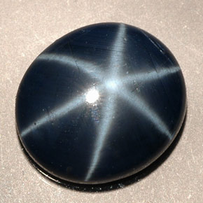 5.38캐럿 천연 블루 스타 사파이어, 타원형 컷, 12.1×10.7 mm, 불투명체