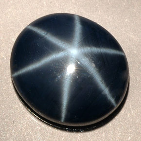 5.38캐럿 천연 블루 스타 사파이어, 타원형 컷, 12.1×10.7 mm, 불투명체