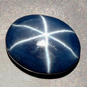 27.48캐럿 천연 블루 스타 사파이어, 타원형 컷, 19.4×15.4 mm, 불투명체