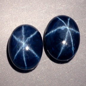 캐럿 천연 블루 스타 사파이어 보석, 타원형 컷, 7.1×5.2 mm, 투명한