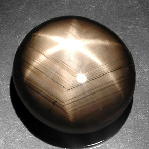 41.92캐럿 천연 검정색 스타 사파이어, 타원형 컷, 21×19.9 mm, 불투명체