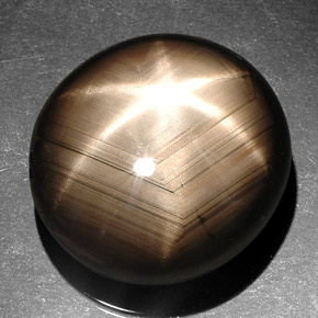41.92캐럿 천연 검정색 스타 사파이어, 타원형 컷, 21×19.9 mm, 불투명체
