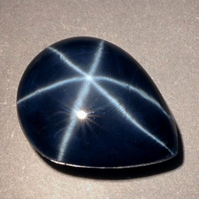 7.89캐럿 천연 블루 스타 사파이어, 배 모양, 13.2×10.2 mm, 불투명체