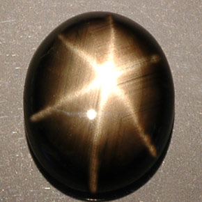 5.25캐럿 천연 검정색 스타 사파이어, 타원형 컷, 11.5×9.5 mm, 불투명체