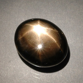 8.56캐럿 천연 검정색 스타 사파이어, 타원형 컷, 12.2×10.1 mm, 불투명체