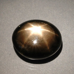 8.56캐럿 천연 검정색 스타 사파이어, 타원형 컷, 12.2×10.1 mm, 불투명체