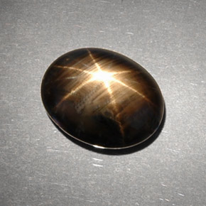 6.63캐럿 천연 검정색 스타 사파이어, 타원형 컷, 12.2×9.7 mm, 불투명체