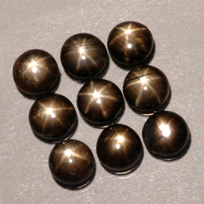 캐럿 천연 검정색 스타 사파이어 보석, 라운드 컷, 5.26 mm, 투명한