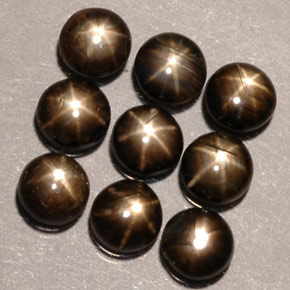 캐럿 천연 검정색 스타 사파이어 보석, 라운드 컷, 5.26 mm, 투명한