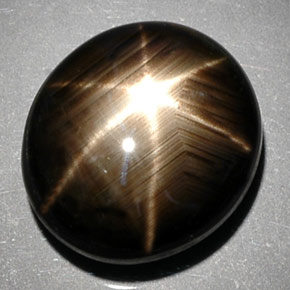 10.29캐럿 천연 검정색 스타 사파이어, 타원형 컷, 12.5×11.1 mm, 불투명체