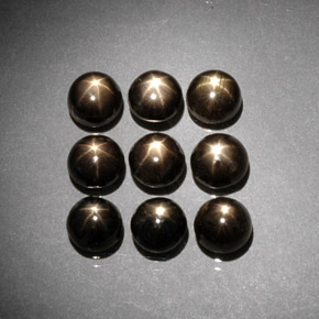 캐럿 천연 검은색 스타 사파이어 보석, 라운드 컷, 불투명체