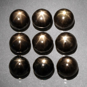 캐럿 천연 검은색 스타 사파이어 보석, 라운드 컷, 불투명체