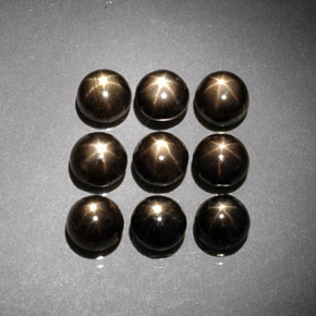 캐럿 천연 검은색 스타 사파이어 보석, 라운드 컷, 불투명체