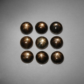 캐럿 천연 검정색 스타 사파이어 보석, 라운드 컷, 5.22 mm, 불투명체