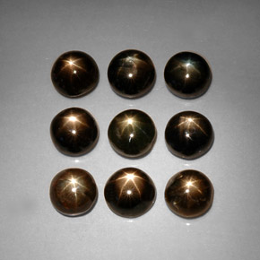 캐럿 천연 검정색 스타 사파이어 보석, 라운드 컷, 5.23 mm, 불투명체