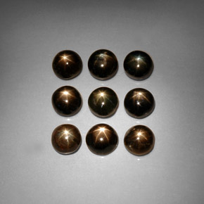 캐럿 천연 검정색 스타 사파이어 보석, 라운드 컷, 5.23 mm, 불투명체