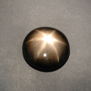 12.04캐럿 천연 검정색 스타 사파이어, 타원형 컷, 15.7×14.7 mm, 불투명체